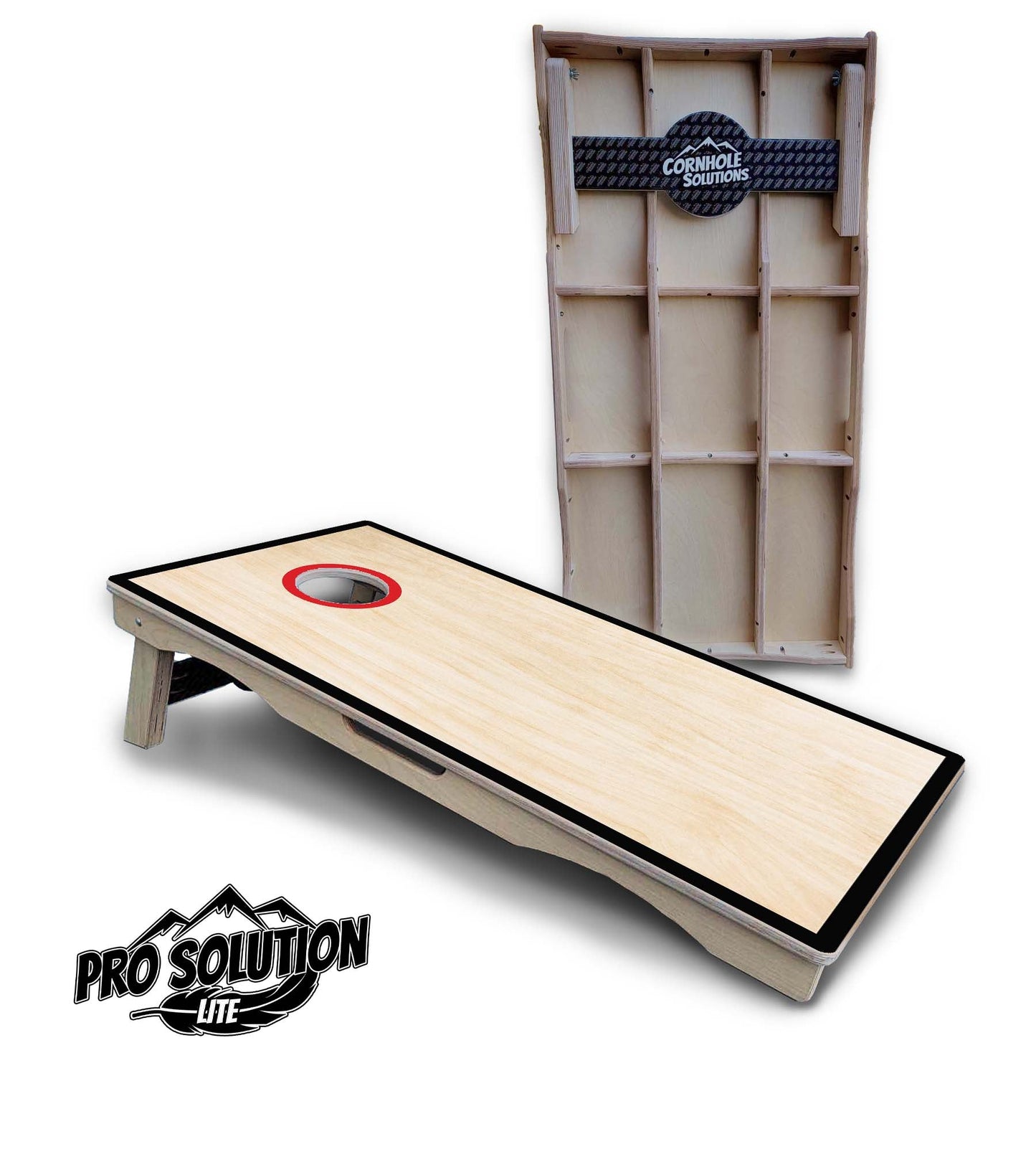Red/Black Hole Ring Cornhole Boards - Pro Solution Lite Series