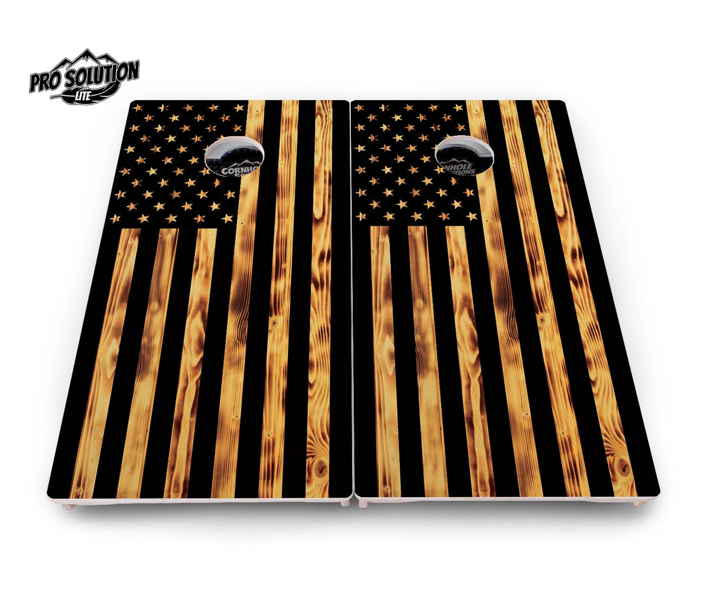 Burnt Flag Cornhole Boards - Pro Solution Lite Series