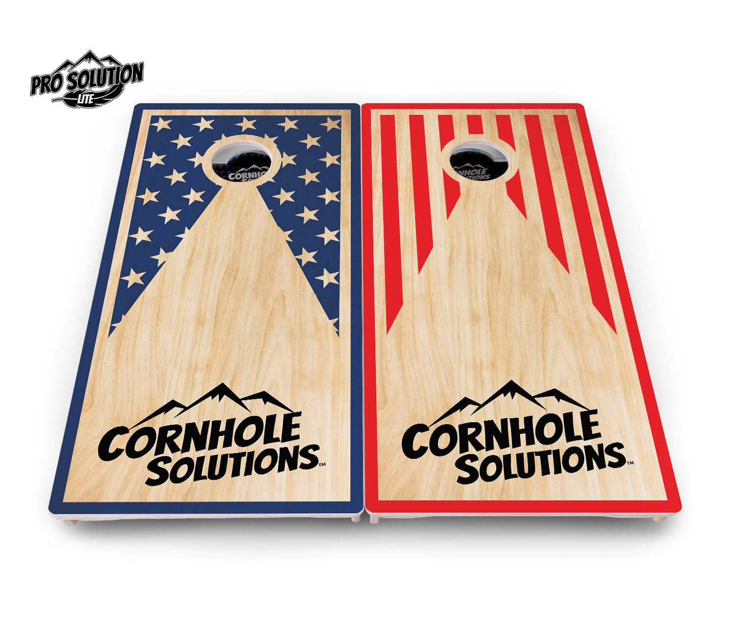 Stars & Stripes Keyhole CS Logo Cornhole Boards - Pro Solution Lite Series