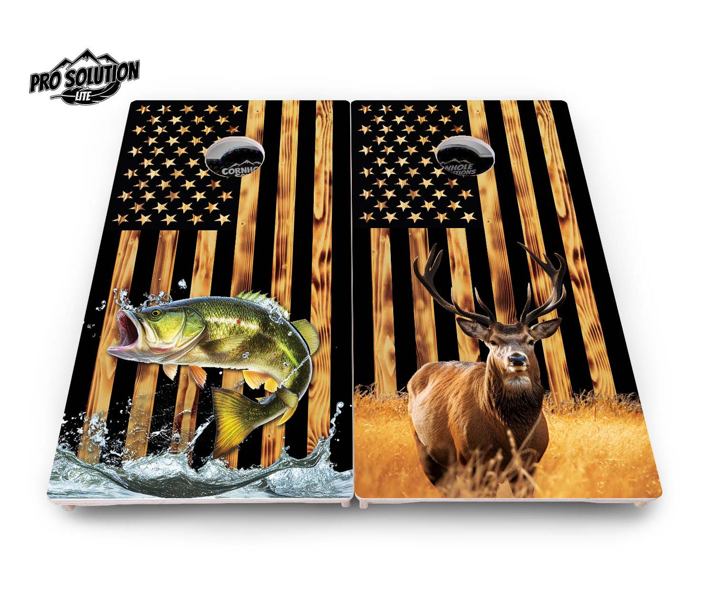 Colorful Deer & Fish Cornhole Boards - Pro Solution Lite Series