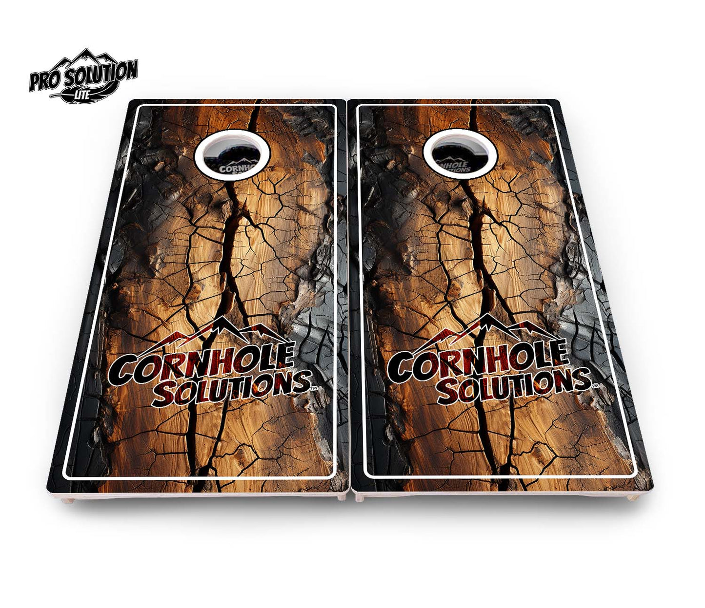 Distressed Live Edge Cornhole Boards - Pro Solution Lite Series