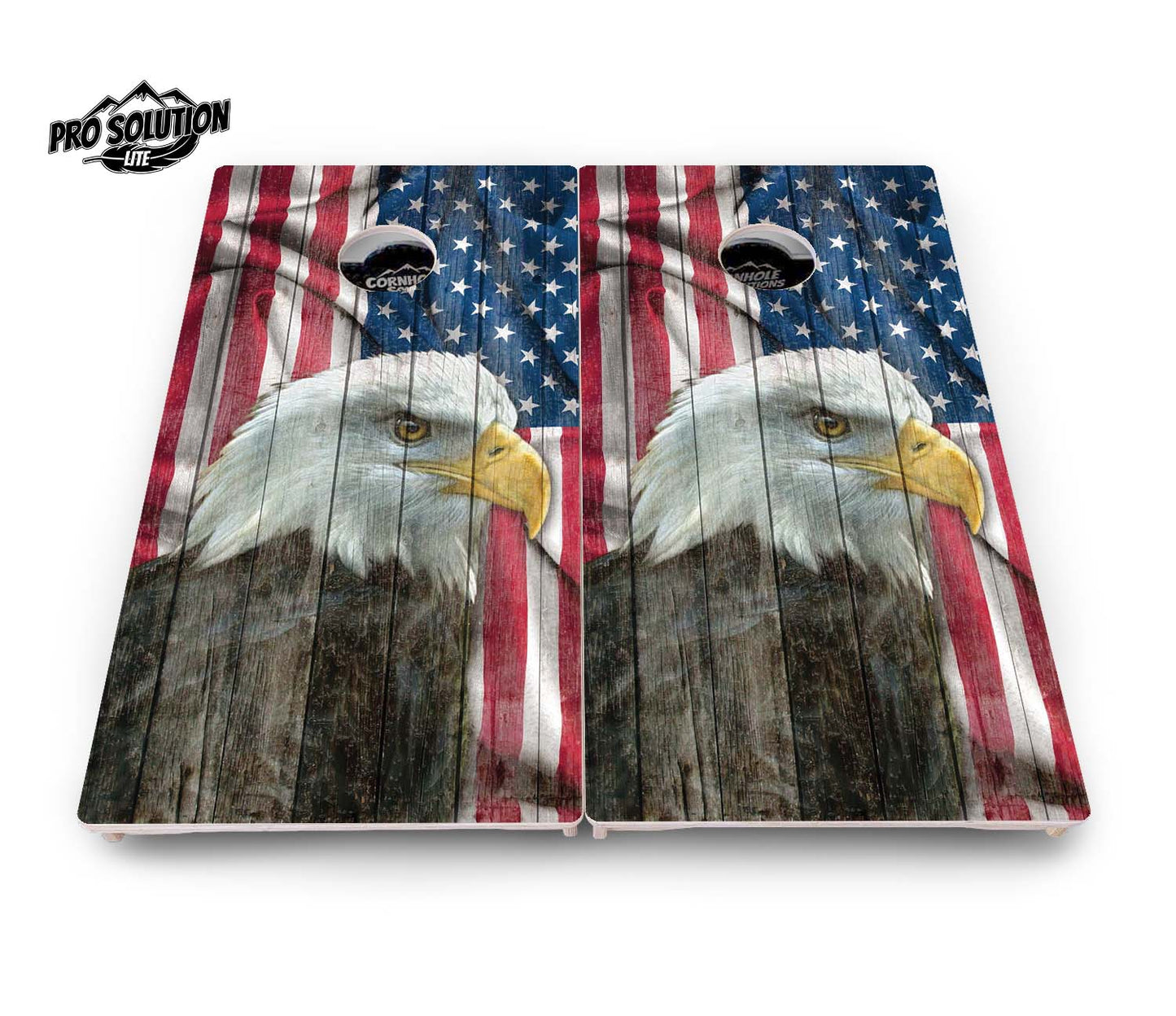Faded Eagle Flag Cornhole Boards - Pro Solution Lite Series