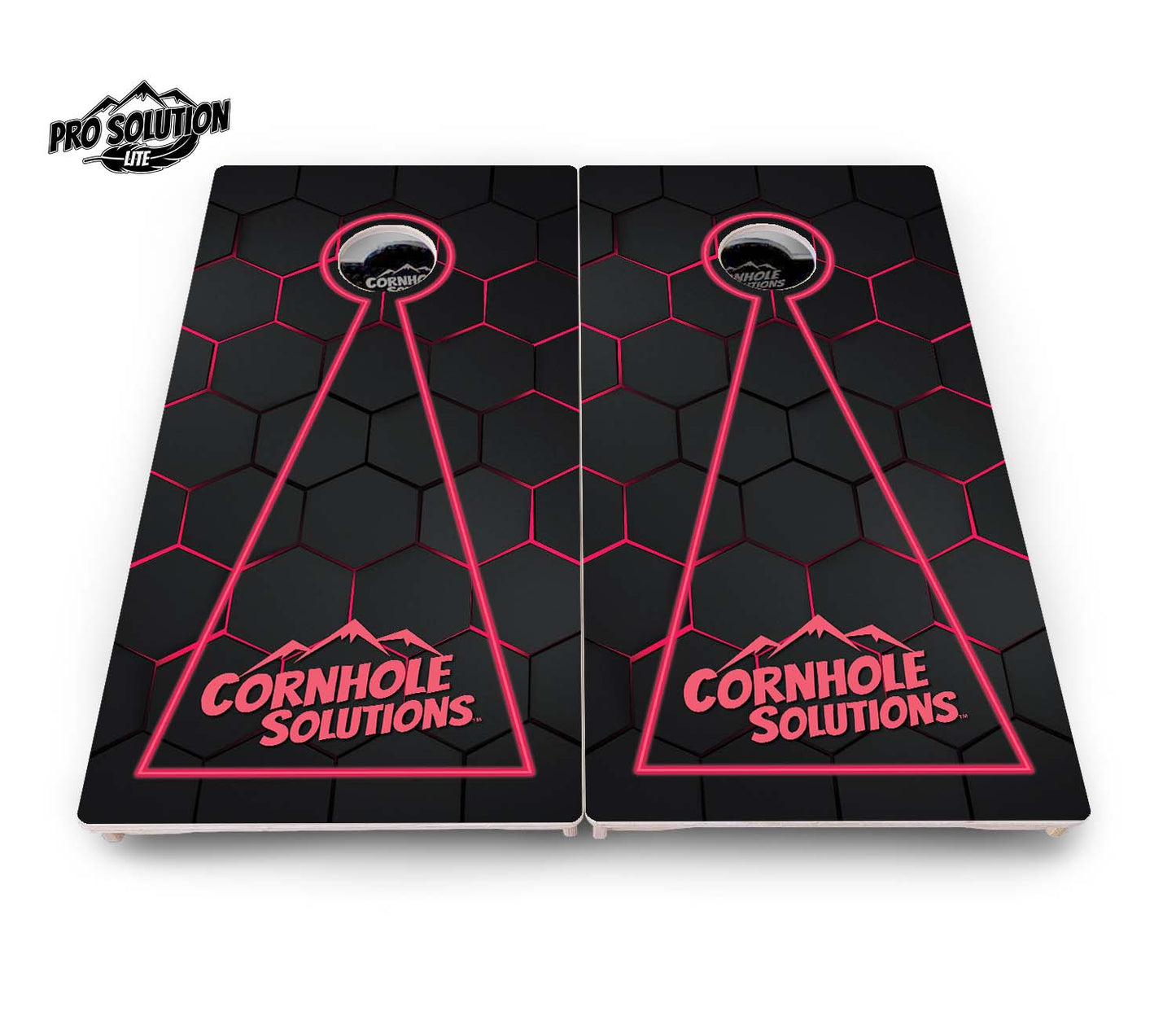 Glow Hole Black Cornhole Boards - Pro Solution Lite Series
