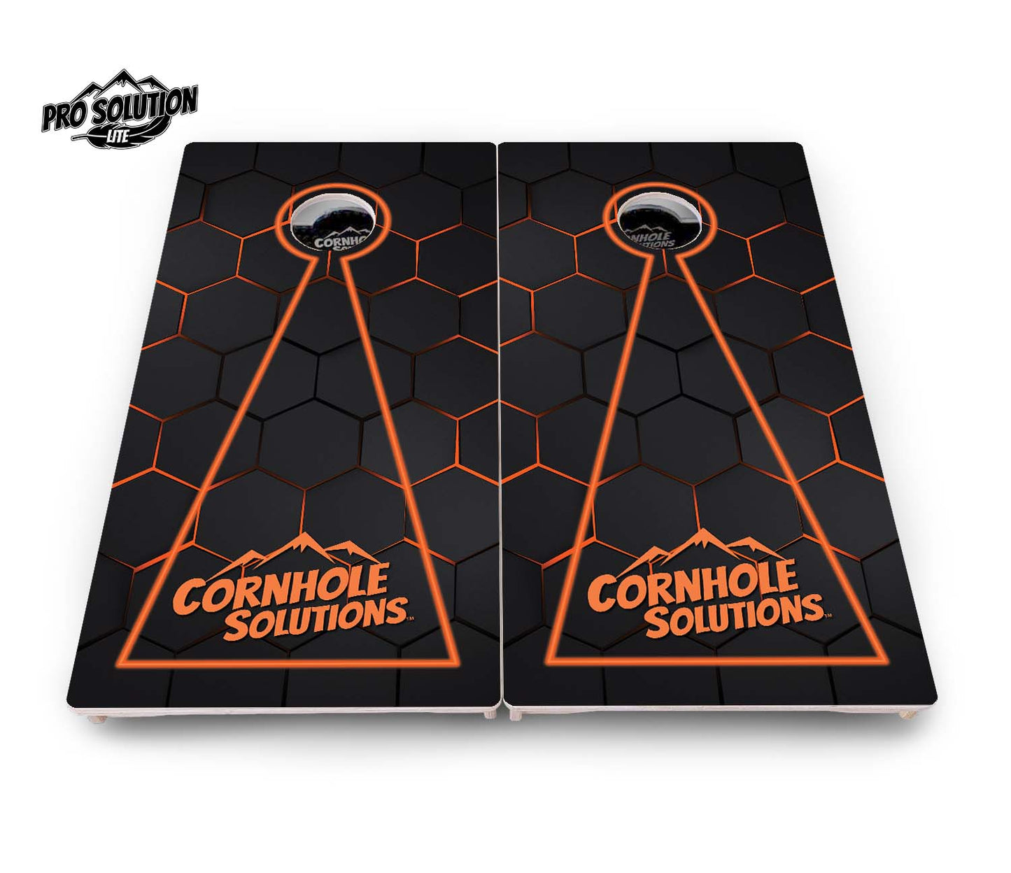 Glow Hole Black Cornhole Boards - Pro Solution Lite Series
