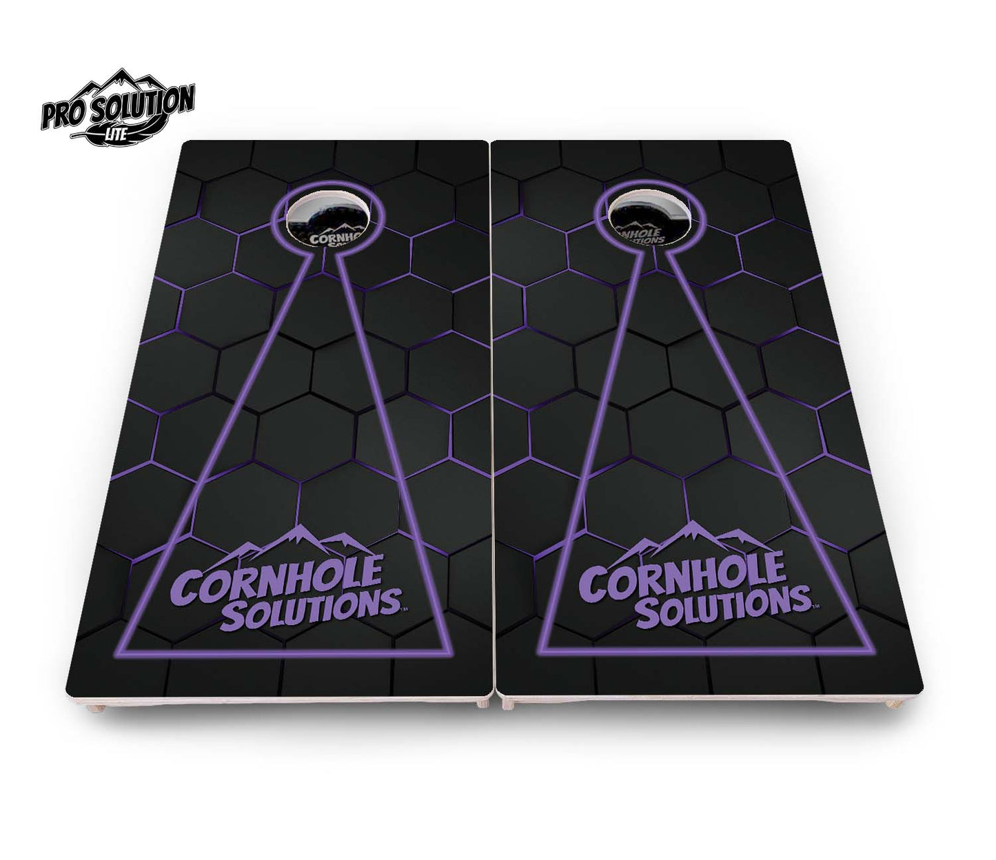 Glow Hole Black Cornhole Boards - Pro Solution Lite Series