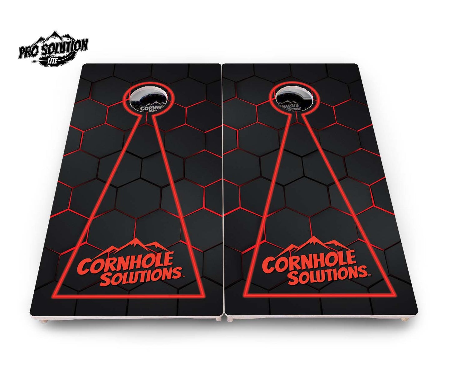 Glow Hole Black Cornhole Boards - Pro Solution Lite Series