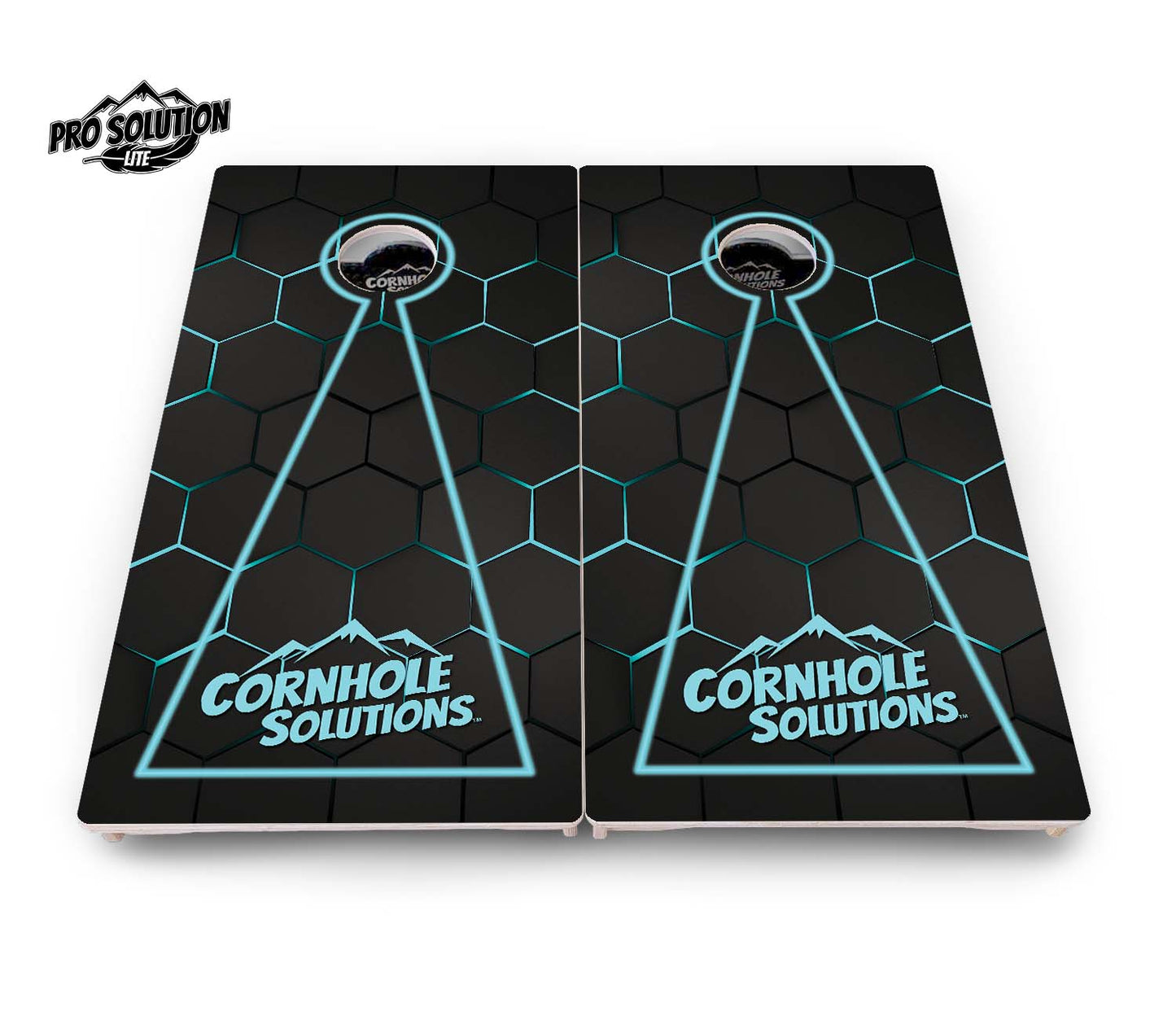 Glow Hole Black Cornhole Boards - Pro Solution Lite Series