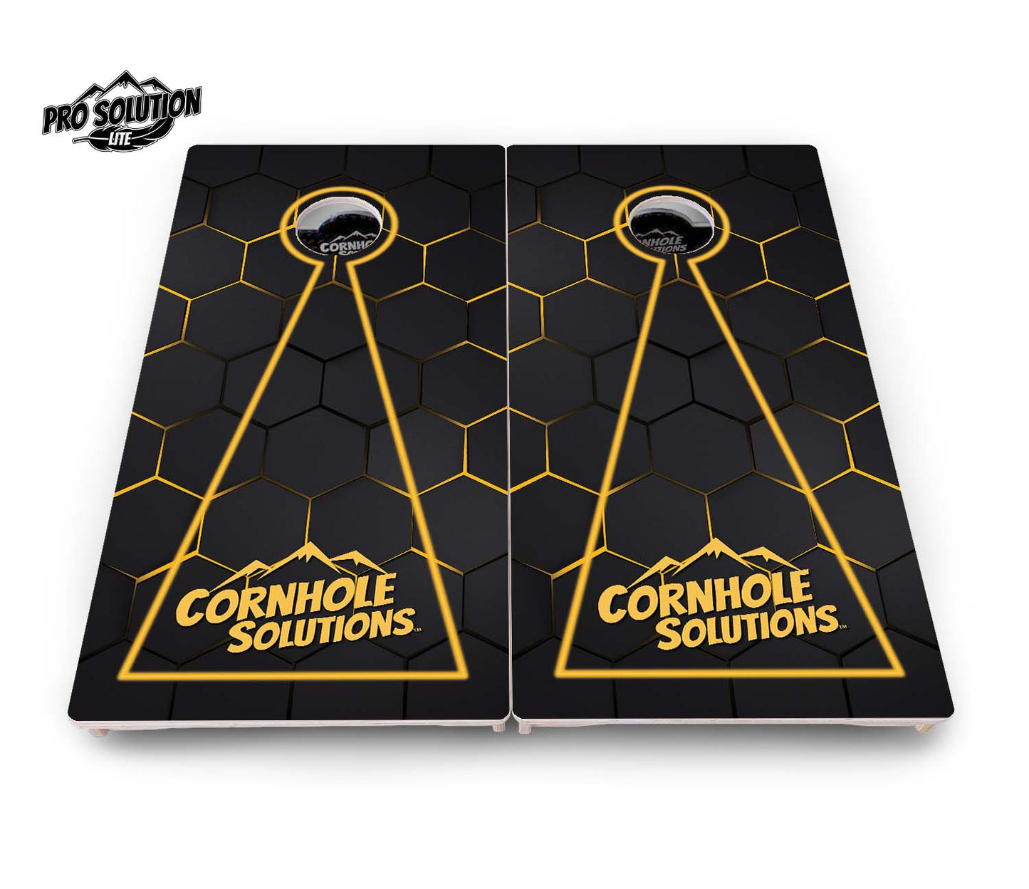 Glow Hole Black Cornhole Boards - Pro Solution Lite Series