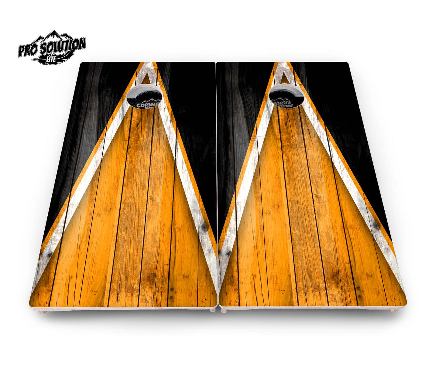 Orange & Black Triangle Cornhole Boards - Pro Solution Lite Series