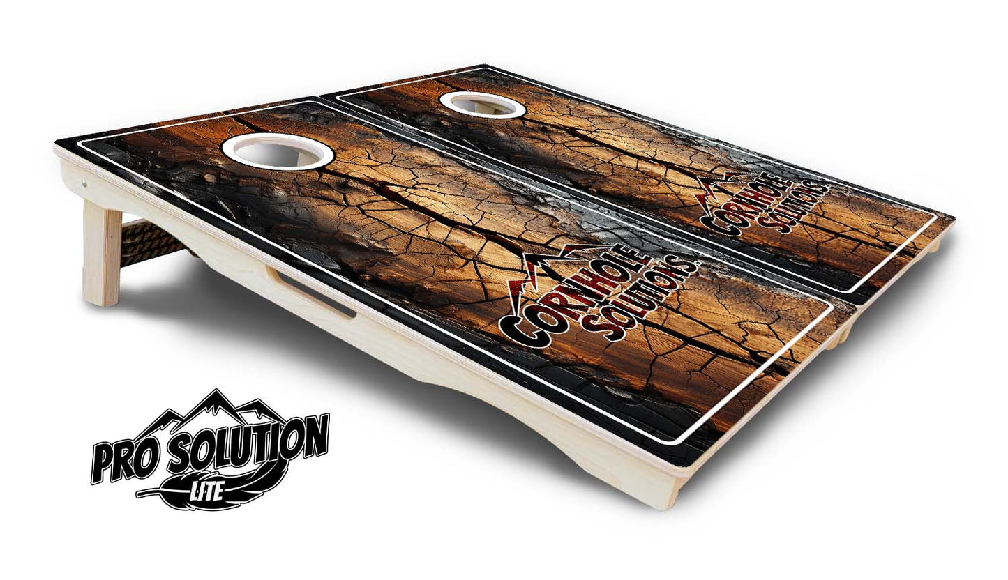 Distressed Live Edge Cornhole Boards - Pro Solution Lite Series