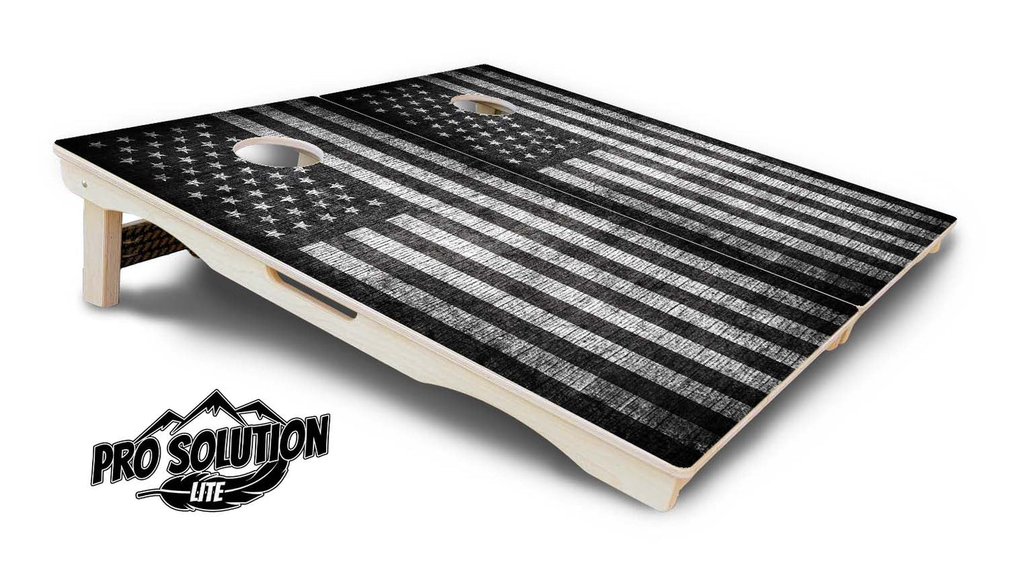 Monochrome Flag Cornhole Boards - Pro Solution Lite Series