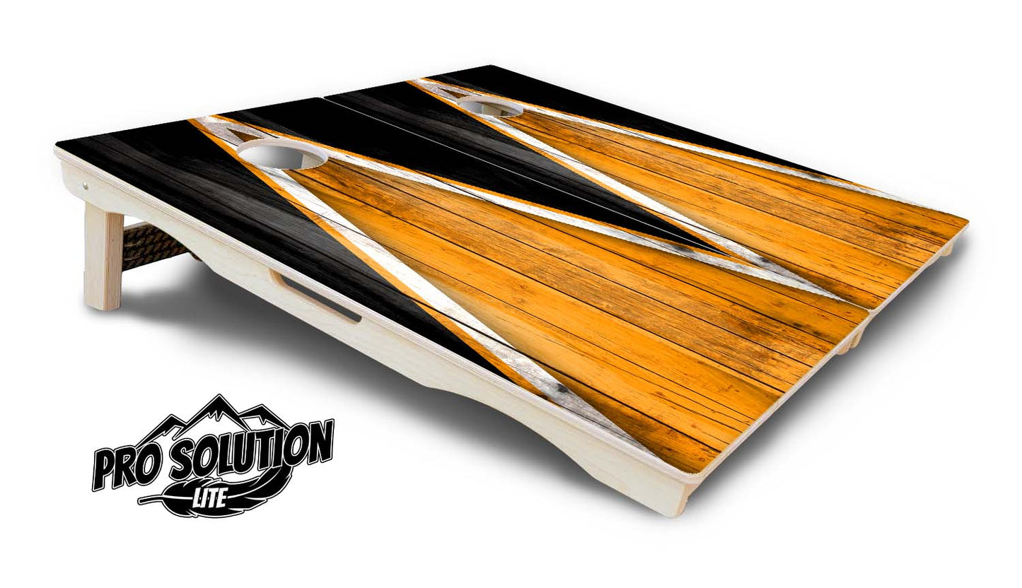 Orange & Black Triangle Cornhole Boards - Pro Solution Lite Series
