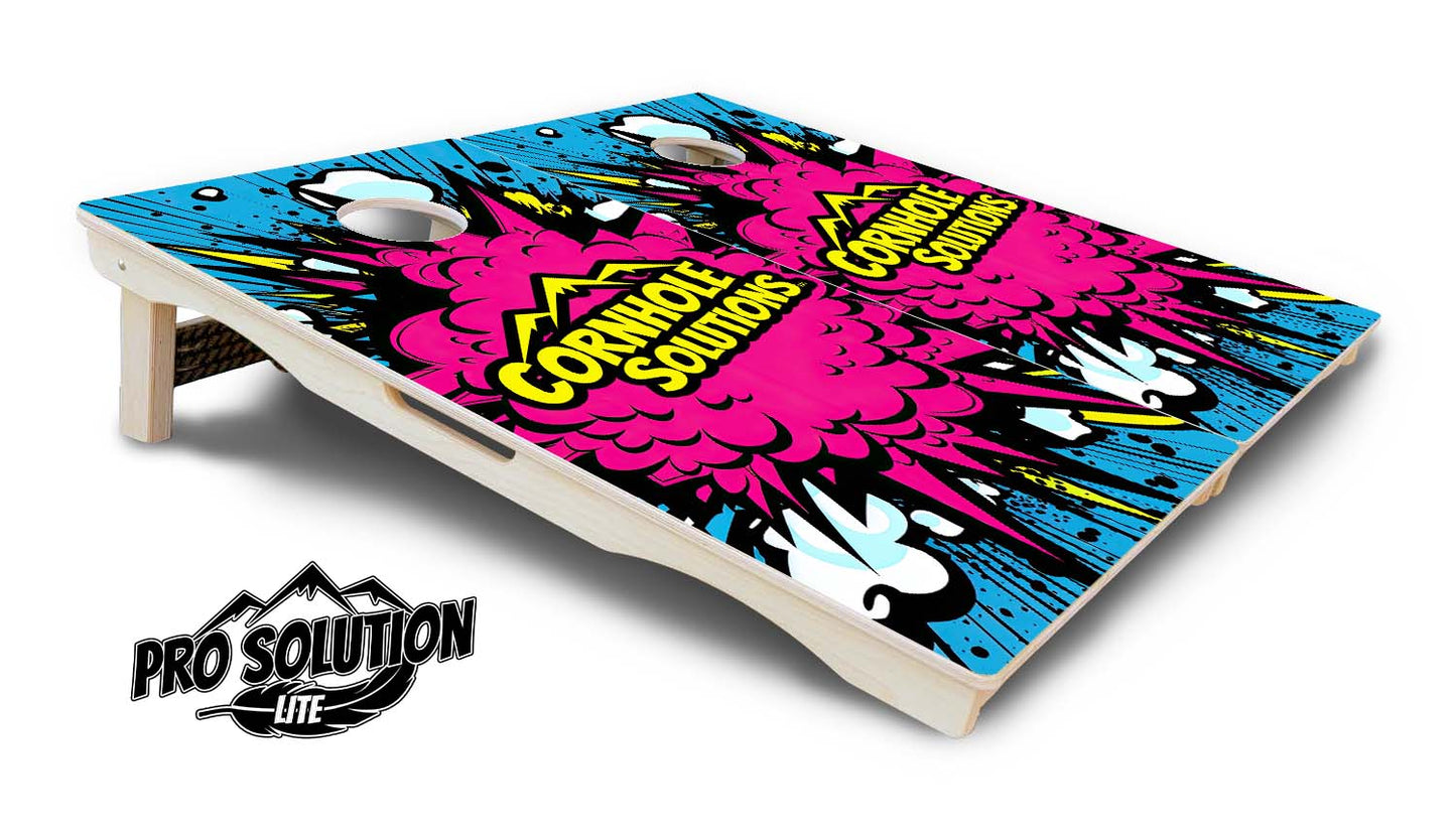 CS Pink Explosion Cornhole Boards - Pro Solution Lite Series
