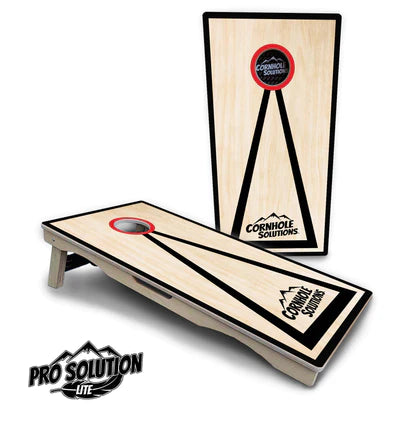 PRO Solution Lite Cornhole Boards - Red Hole Black Triangle