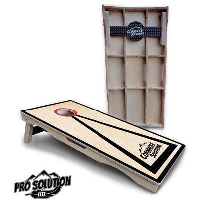 PRO Solution Lite Cornhole Boards - Red Hole Black Triangle