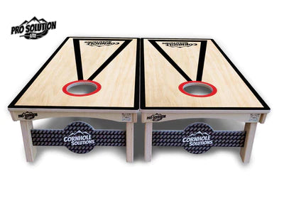 PRO Solution Lite Cornhole Boards - Red Hole Black Triangle