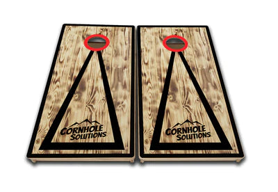 Pro Elite Cornhole Solutions Boards - Burnt CS Triangle Design