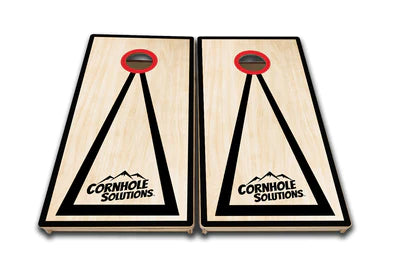 Pro Elite Cornhole Solutions Boards - Red Hole Black Triangle Design