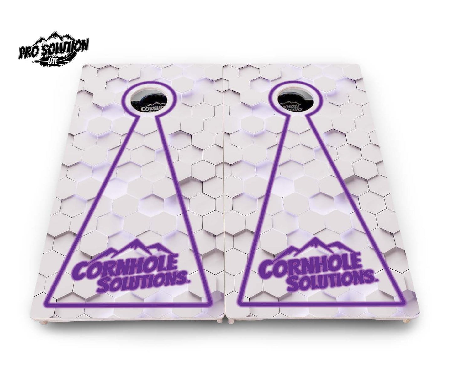 Glow Hole White Cornhole Boards - Pro Solution Lite Series