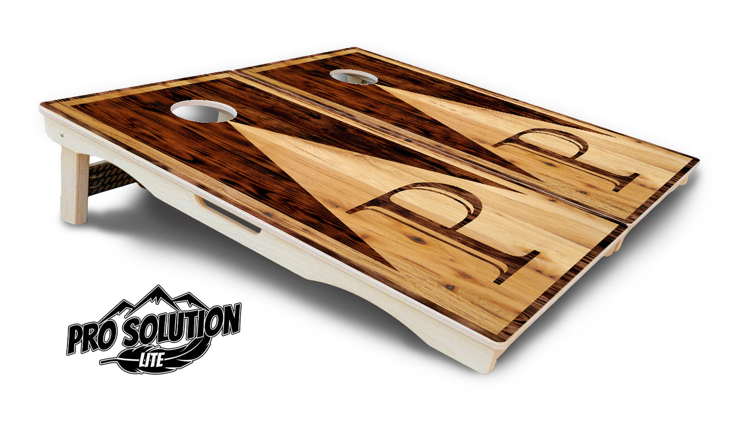 Wooden Triangle Letter Cornhole Boards - Pro Solution Lite Series