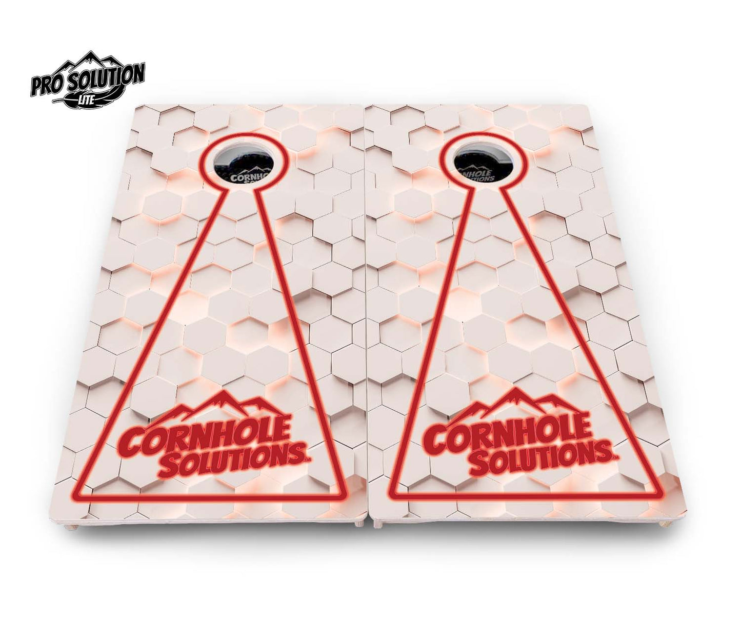 Glow Hole White Cornhole Boards - Pro Solution Lite Series
