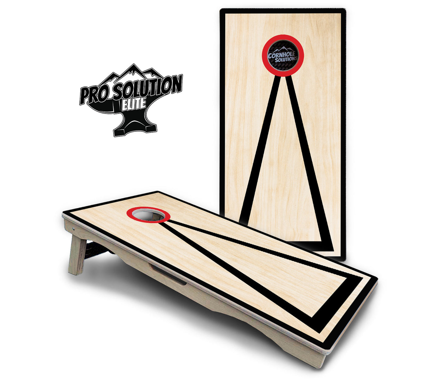 Red/Black Hole Ring Cornhole Boards - Pro Solution Elite Series