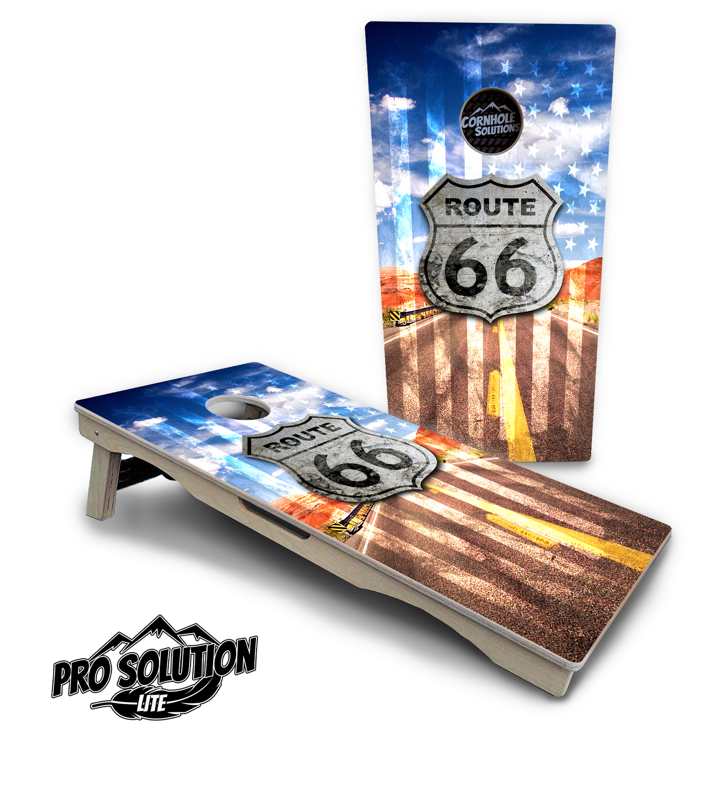 Route 66 Cornhole Boards - Pro Solution Lite Series