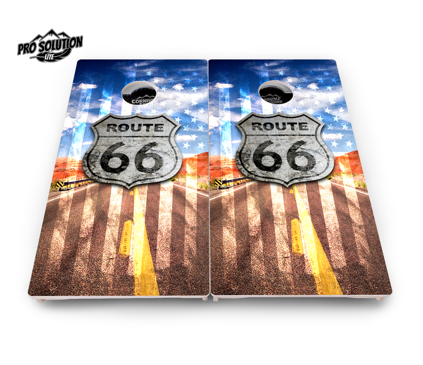 Route 66 Cornhole Boards - Pro Solution Lite Series