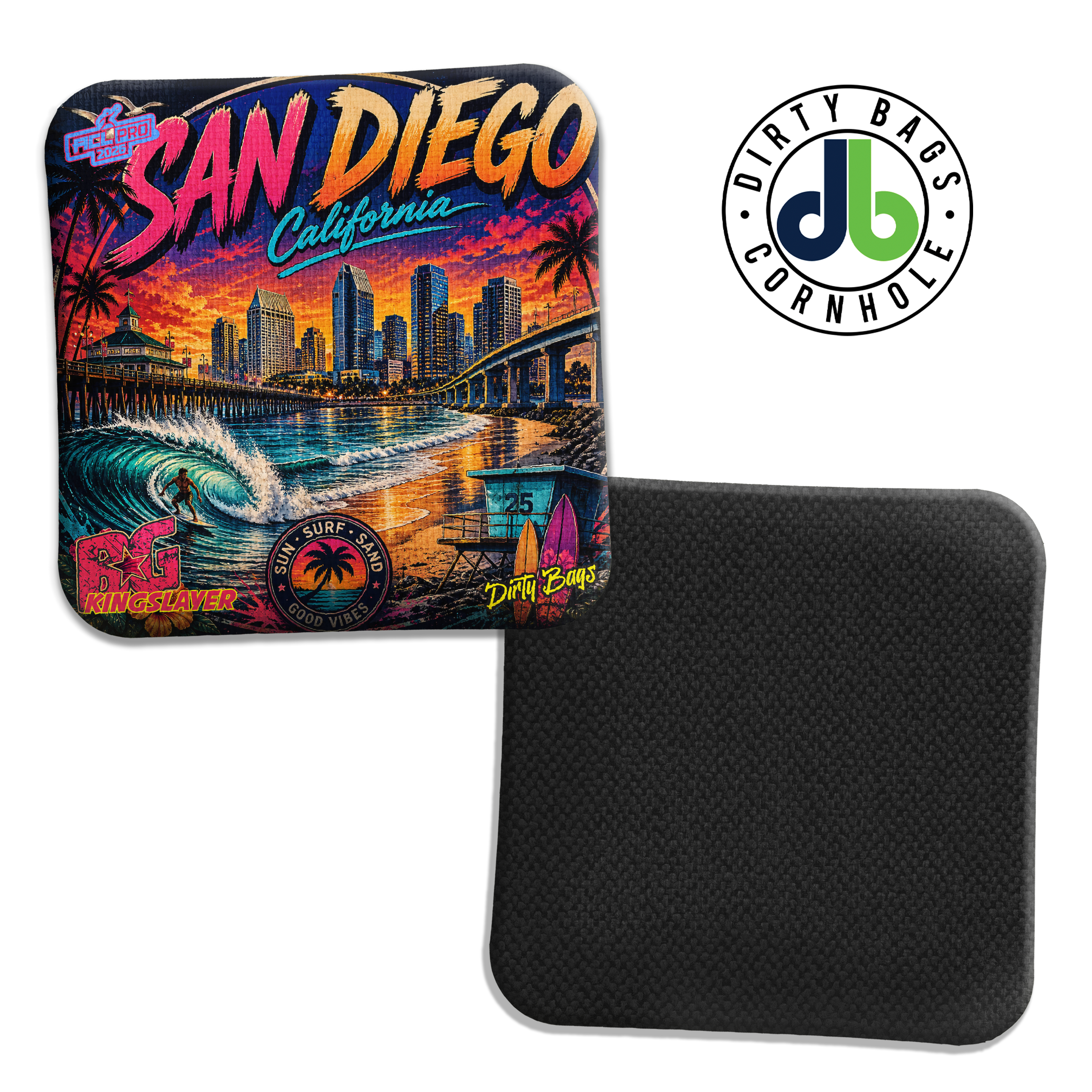 BG Cornhole Bags - Kingslayer - San Diego Vibes – Dirty Bags Cornhole