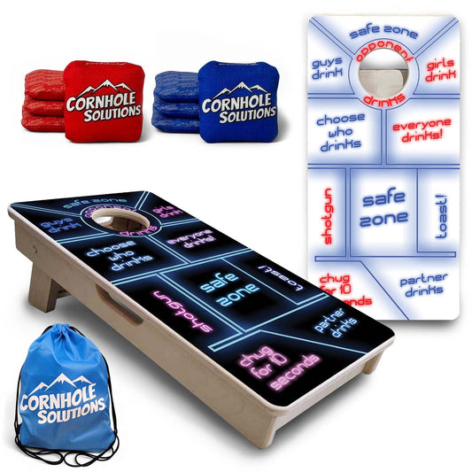 Drinking Game Black & White - Mini or Vacation Size Cornhole Boards