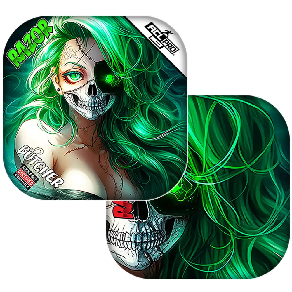 Butcher | Skeleton Face | ACL PRO Razor Cornhole Bags