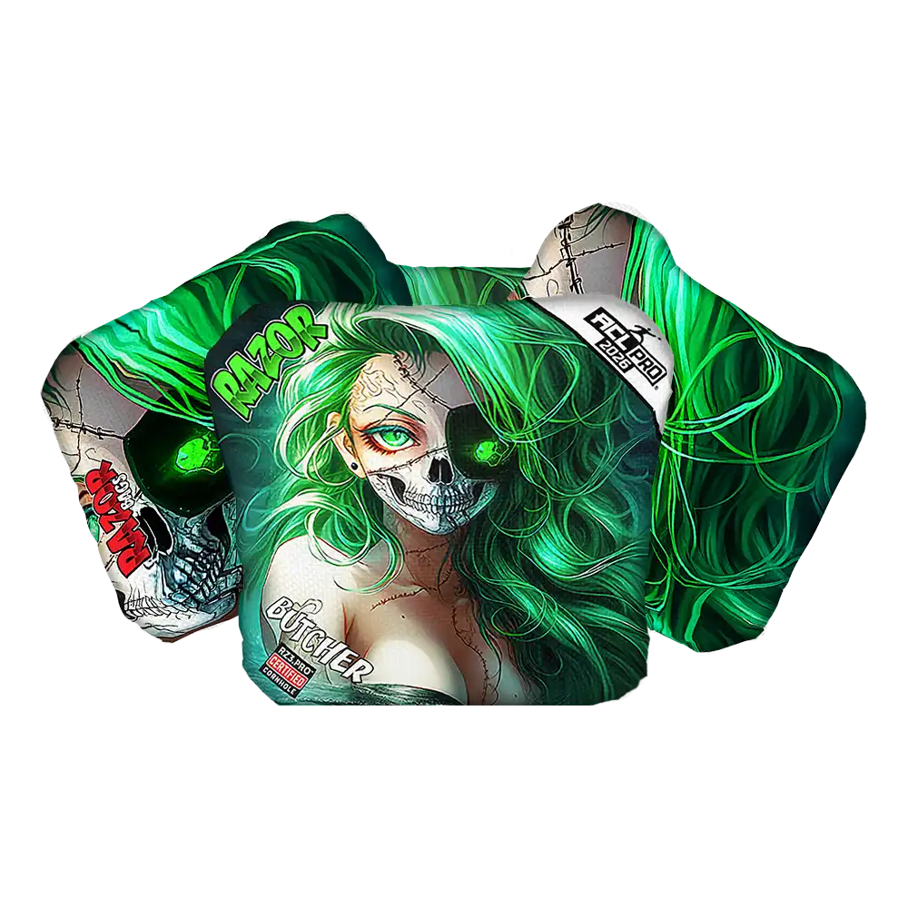 Butcher | Skeleton Face | ACL PRO Razor Cornhole Bags