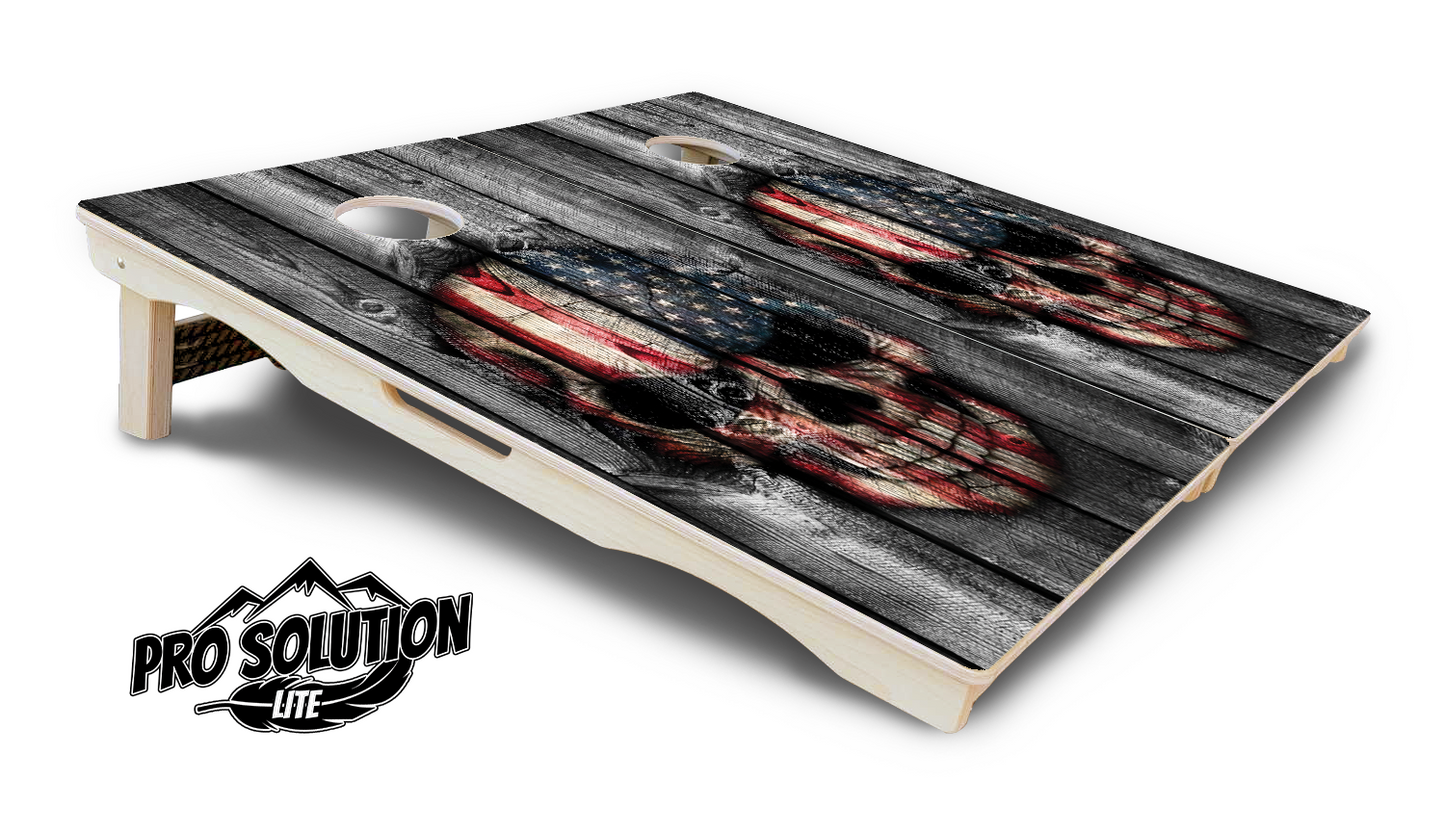 Skull Flag Cornhole Boards - Pro Solution Lite Series