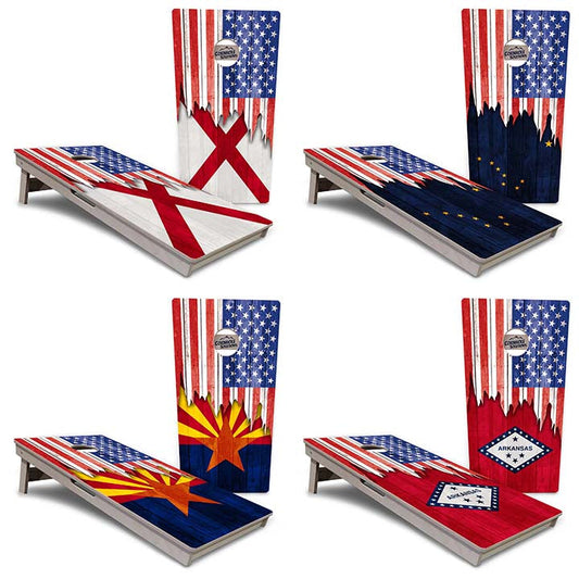 State Flags Alabama to Georgia Cornhole Boards - Professional Tournament Series