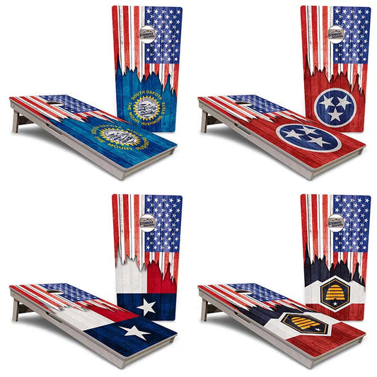 State Flags South Dakota to Wyoming Cornhole Boards - Professional Tournament Series