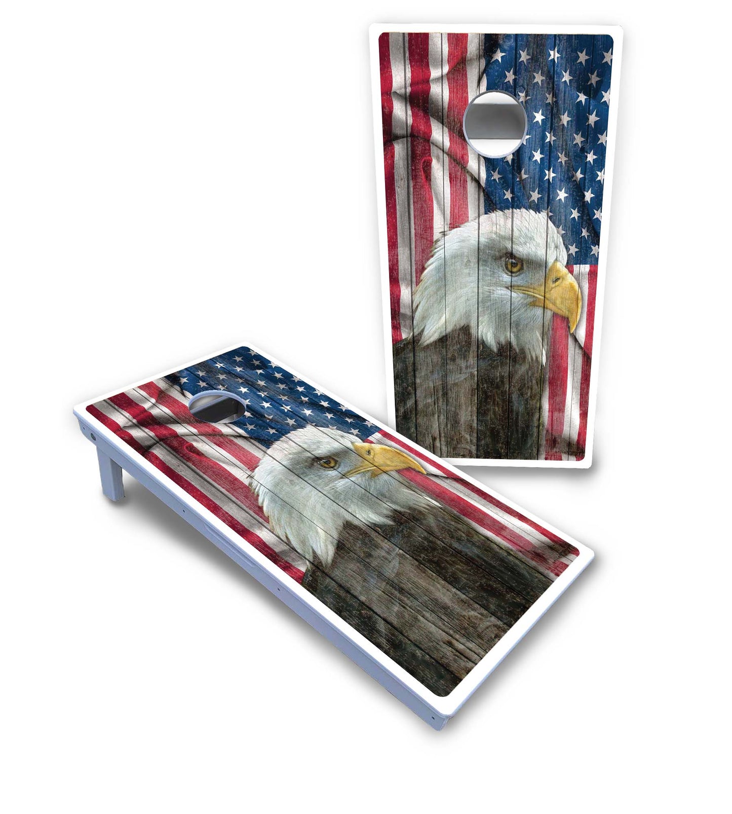 Faded Eagle Flag Cornhole Boards - All Weather Series