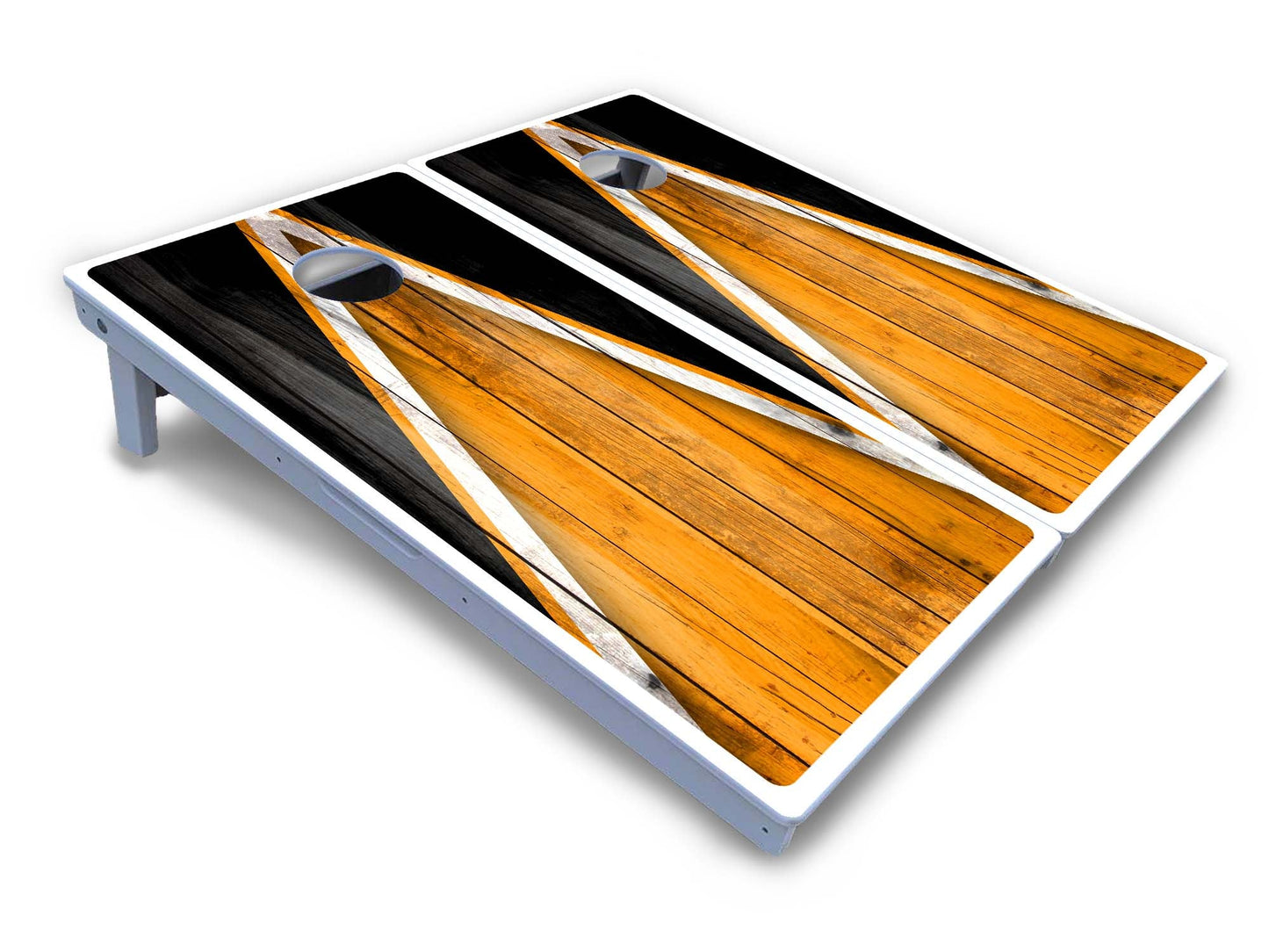Orange/Black Triangle Cornhole Boards - All Weather Series