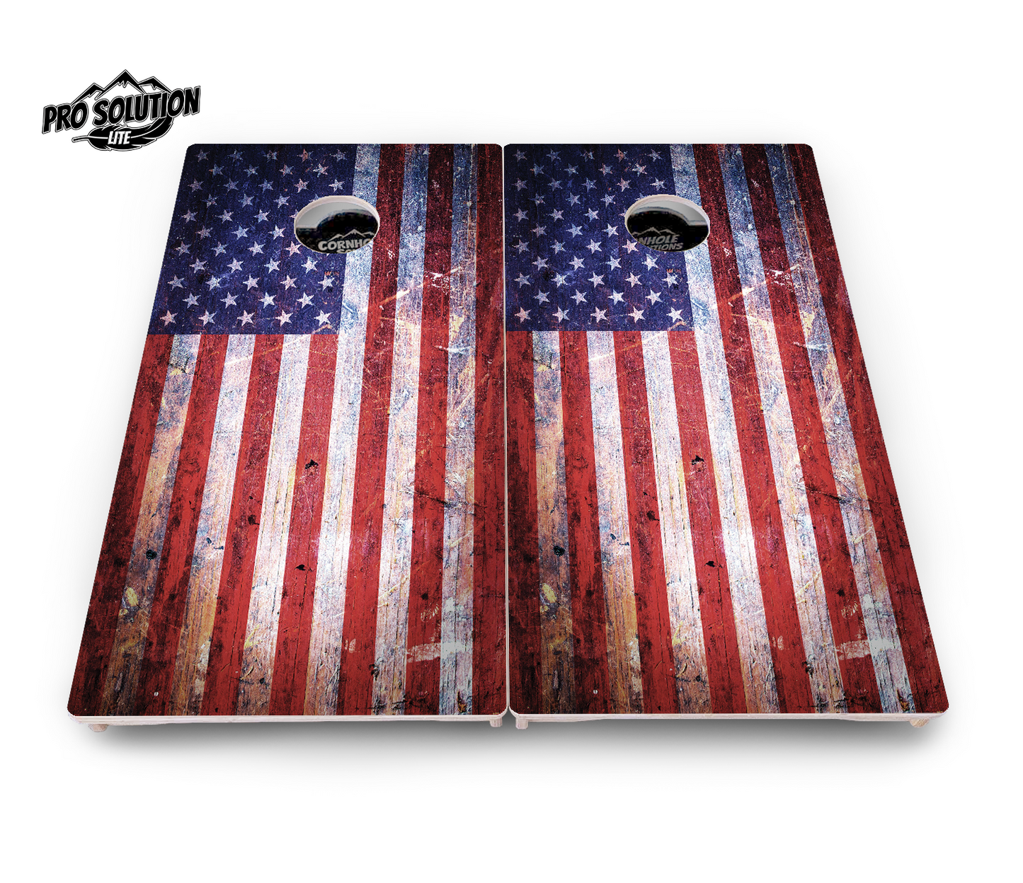 Weathered Flag Cornhole Boards - Pro Solution Lite Series