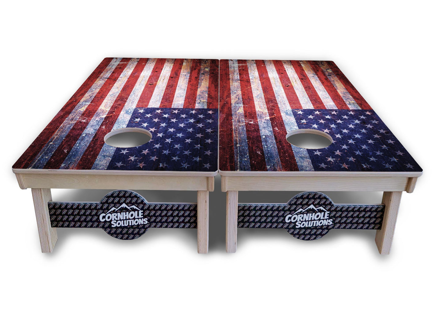 Weathered Flag Cornhole Boards - Professional Tournament Series