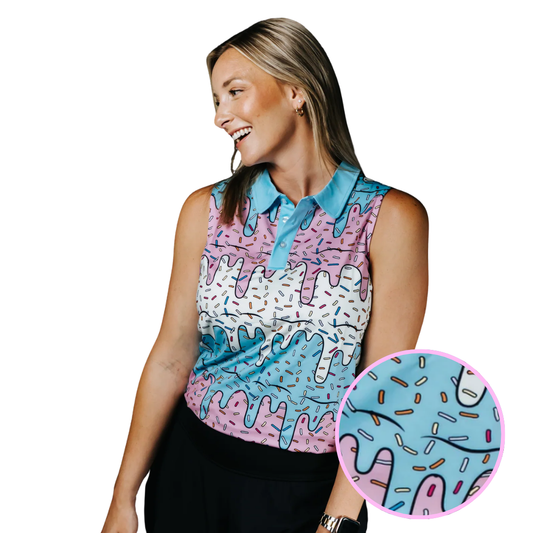 Womens Ice Cream Drip Polo