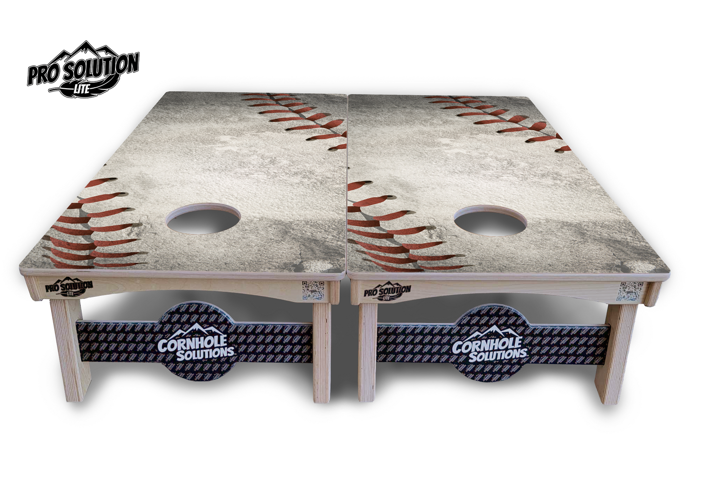 Worn Baseball Cornhole Boards - Pro Solution Lite Series