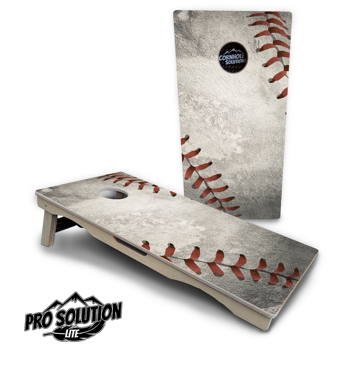 Worn Baseball Cornhole Boards - Pro Solution Lite Series