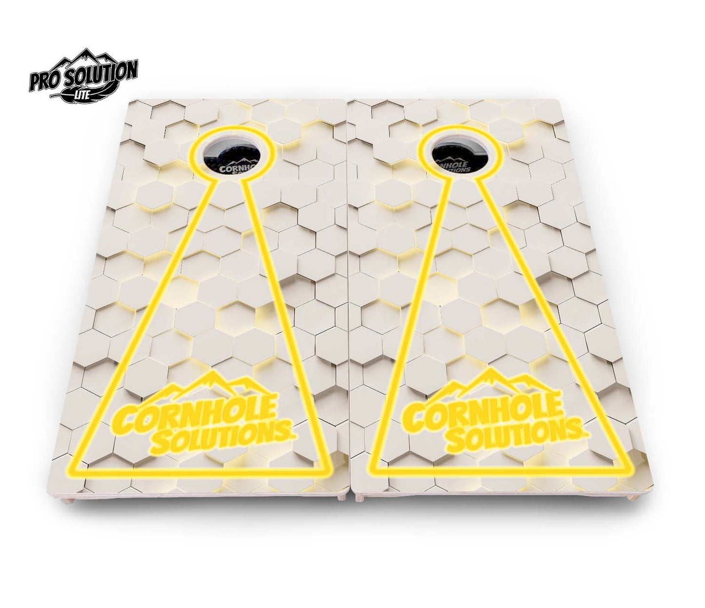 Glow Hole White Cornhole Boards - Pro Solution Lite Series