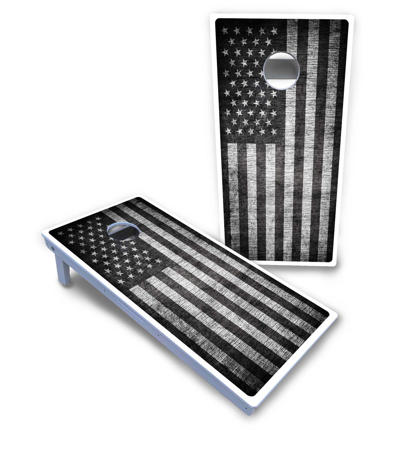 Cornhole Boards - All Weather Series - Monochrome American Flag