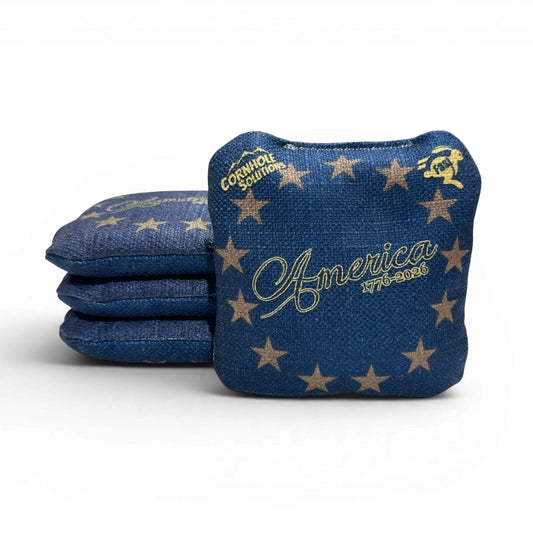 America Distressed Stars & Distressed Stripes - Pro Style REC Cornhole Bags – Regulation 6"x6" – Full Set of 8