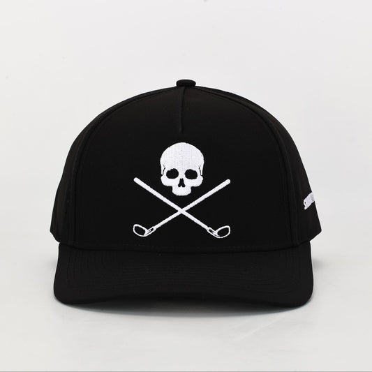 Skull And Crossbones Black Golf Hat