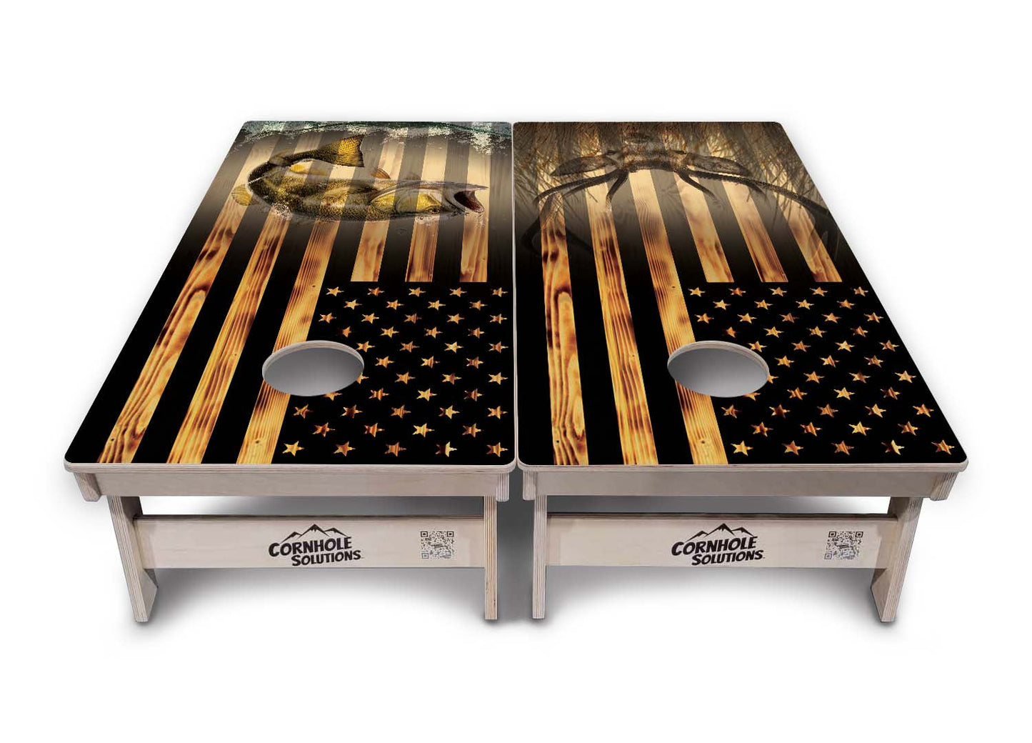 Hidden Deer / Fish Cornhole Boards - Professional Tournament Series - Free Shipping!