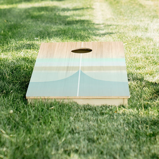 Bamboo Wood Watercolor Surf Star Cornhole Boards