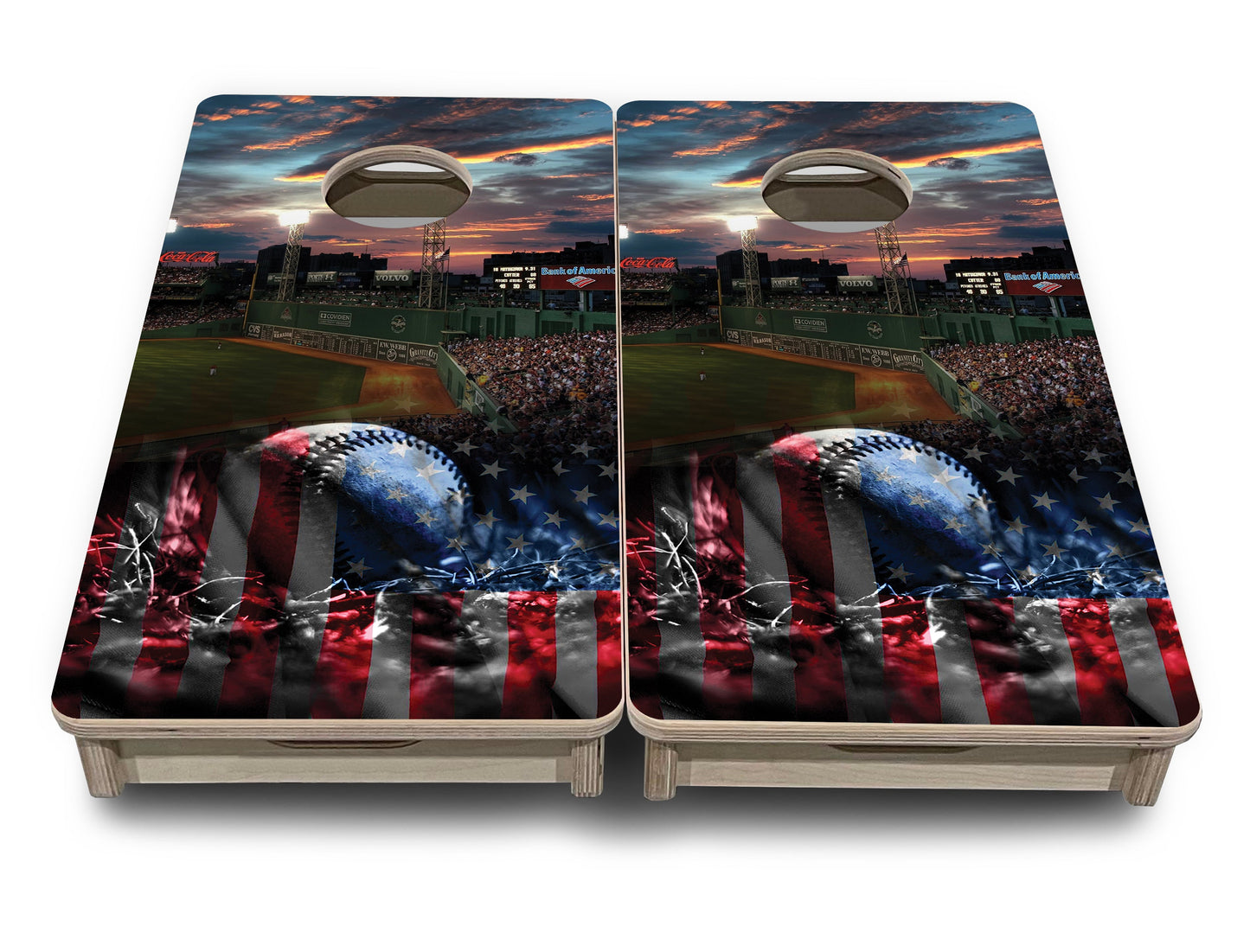 Mini Cornhole Boards - Baseball Field