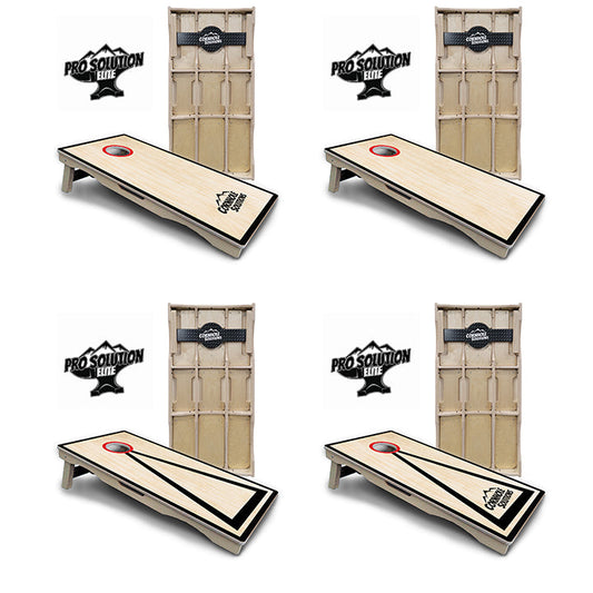 Red/Black Hole Ring Cornhole Boards - Pro Solution Elite Series